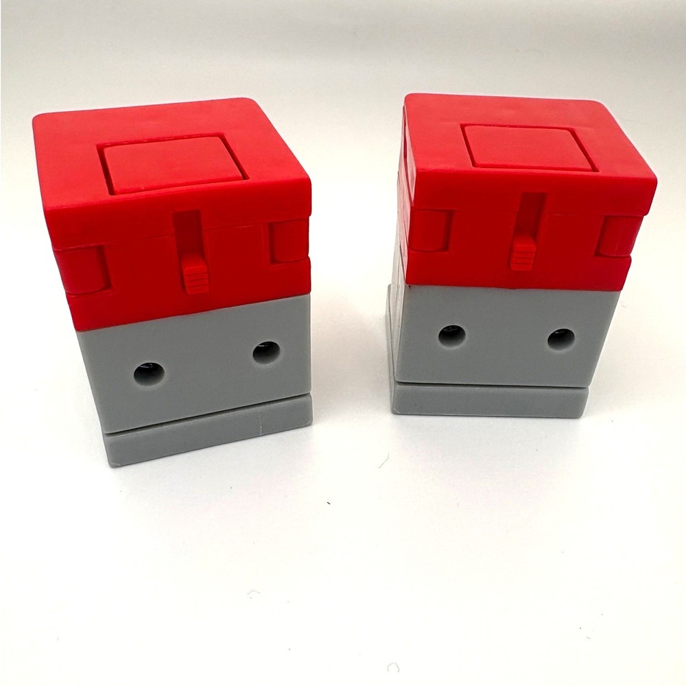 McDonalds Happy Meal Soda Fountain Transforming Robot Toy Lot of 2 Red Grey - Picture 3 of 7